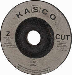 Made in USA - 4-1/2" Wheel Diam, 1/4" Wheel Thickness, 7/8" Arbor Hole, Type 27 Depressed Center Wheel - Zirconia Alumina, 12,000 Max RPM, Compatible with Angle Grinder - Benchmark Tooling