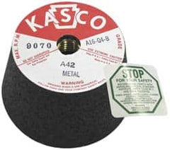 Made in USA - 4" Diam, 2" Overall Thickness, 42 Grit, Type 11 Tool & Cutter Grinding Wheel - Coarse Grade, Aluminum Oxide, Q Hardness, 9,070 RPM - Benchmark Tooling