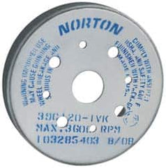 Norton - 6" Diam, 1-1/4" Hole Size, 1" Overall Thickness, 100 Grit, Type 2 Tool & Cutter Grinding Wheel - Fine Grade, Silicon Carbide, H Hardness - Benchmark Tooling