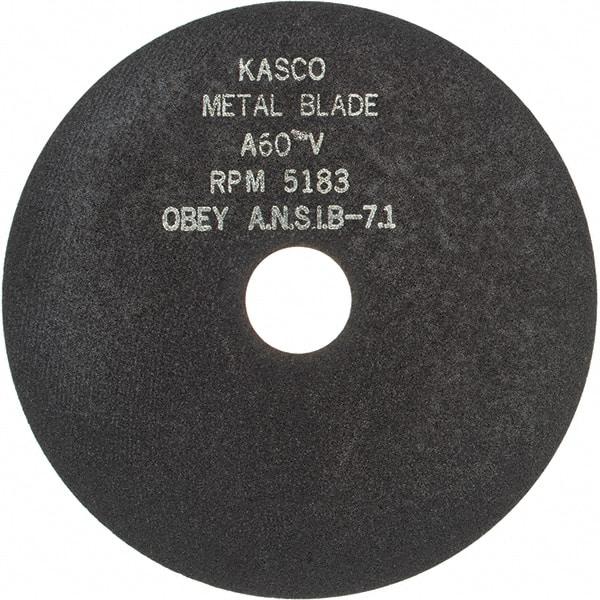 Made in USA - 7" 60 Grit Aluminum Oxide Cutoff Wheel - 1/16" Thick, 1-1/4" Arbor, 5,184 Max RPM, Use with Stationary Tools - Benchmark Tooling