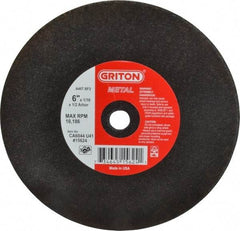 Made in USA - 6" 46 Grit Aluminum Oxide Cutoff Wheel - 1/16" Thick, 1/2" Arbor, 10,186 Max RPM, Use with Circular Saws - Benchmark Tooling