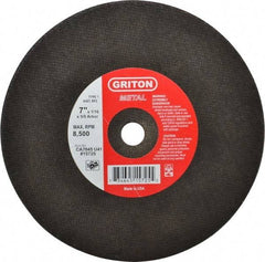 Made in USA - 7" 46 Grit Aluminum Oxide Cutoff Wheel - 1/16" Thick, 5/8" Arbor, 8,732 Max RPM, Use with Circular Saws - Benchmark Tooling