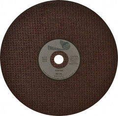 Made in USA - 8" 36 Grit Aluminum Oxide Cutoff Wheel - 1/8" Thick, 5/8" Arbor, 8,000 Max RPM, Use with Chop Saws - Benchmark Tooling