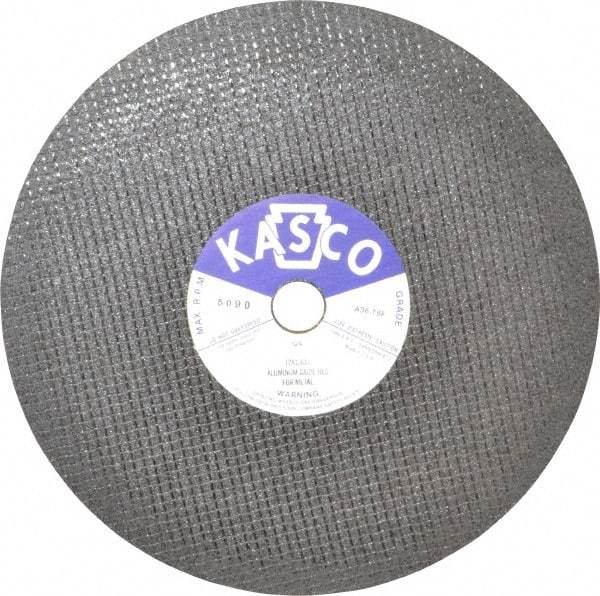 Made in USA - 12" 36 Grit Aluminum Oxide Cutoff Wheel - 1/8" Thick, 1" Arbor, 5,095 Max RPM, Use with Stationary Tools - Benchmark Tooling