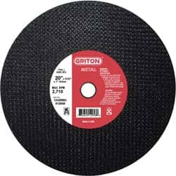 Made in USA - 20" 36 Grit Aluminum Oxide Cutoff Wheel - 5/32" Thick, 1" Arbor, 2,710 Max RPM, Use with Stationary Tools - Benchmark Tooling