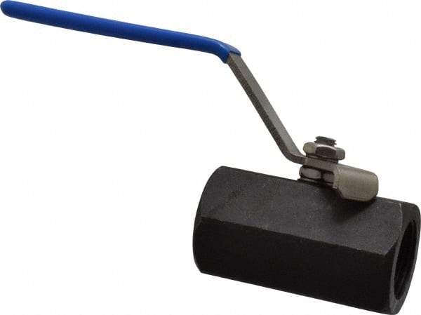 Midwest Control - 3/4" Pipe, Carbon Steel Standard Ball Valve - 1 Piece, Inline - One Way Flow, FNPT x FNPT Ends, Lever Handle, 1,000 WOG - Benchmark Tooling