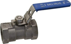 Value Collection - 3/4" Pipe, Standard Port, Stainless Steel Standard Ball Valve - 1 Piece, Inline - One Way Flow, FNPT x FNPT Ends, Lever Handle, 400 WOG - Benchmark Tooling