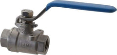 Midwest Control - 3/8" Pipe, Stainless Steel Standard Ball Valve - 2 Piece, Inline - One Way Flow, FNPT x FNPT Ends, Lever Handle, 1,000 WOG, 150 WSP - Benchmark Tooling
