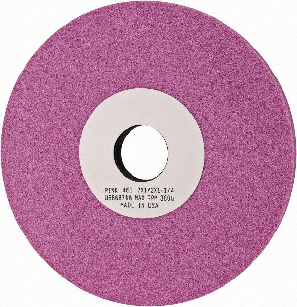 Grier Abrasives - 7" Diam x 1-1/4" Hole x 1/2" Thick, I Hardness, 46 Grit Surface Grinding Wheel - Benchmark Tooling