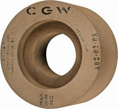 Camel Grinding Wheels - 6" Wide x 12" Diam, Type 7 Feed Regulating Wheel - 5" Hole Size, 80 Grit, Hardness R, 7-1/2" Diam x 1-1/2" Deep Recess, 7-1/2" Diam x 1-1/2" Deep Opposite Side Recess - Benchmark Tooling