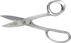 Clauss - 2-3/4" LOC, 8-1/4" OAL Chrome Plated High Leverage Shears - Ambidextrous, Straight Handle, For General Purpose Use - Benchmark Tooling