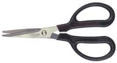 Clauss - 2" LOC, 7" OAL Stainless Steel Blunt Point Shears - Ambidextrous, Serrated, Straight Handle, For General Purpose Use - Benchmark Tooling