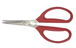 Clauss - 1-1/2" LOC, 6-1/4" OAL Stainless Steel Standard Shears - Ambidextrous, Plastic Straight Handle, For General Purpose Use - Benchmark Tooling