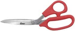 Clauss - 3-1/4" LOC, 8" OAL Stainless Steel Standard Shears - Ambidextrous, Plastic Offset Handle, For General Purpose Use - Benchmark Tooling