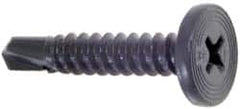 Buildex - #10, Pancake Head, Phillips Drive, 1" Length Under Head, #3 Point, Self Drilling Screw - Steel - Benchmark Tooling