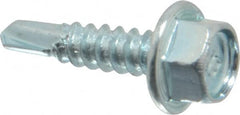 Buildex - #10, Hex Washer Head, Hex Drive, 3/4" Length Under Head, #3 Point, Self Drilling Screw - Steel - Benchmark Tooling