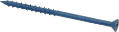 Made in USA - 3/16" Diam, 3-1/4" OAL, Phillips Drive, Concrete Screw & Masonry Fastener - Steel, Blue Climaseal Finish, Includes Drill Bit - Benchmark Tooling