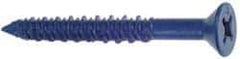 Made in USA - 1/4" Diam, 6" OAL, Phillips Drive, Concrete Screw & Masonry Fastener - Steel, Blue Climaseal Finish, Includes Drill Bit - Benchmark Tooling