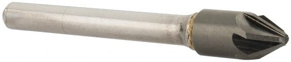 SGS - 3/8" Head Diam, 1/4" Shank Diam, 6 Flute 60° Solid Carbide Countersink - Benchmark Tooling