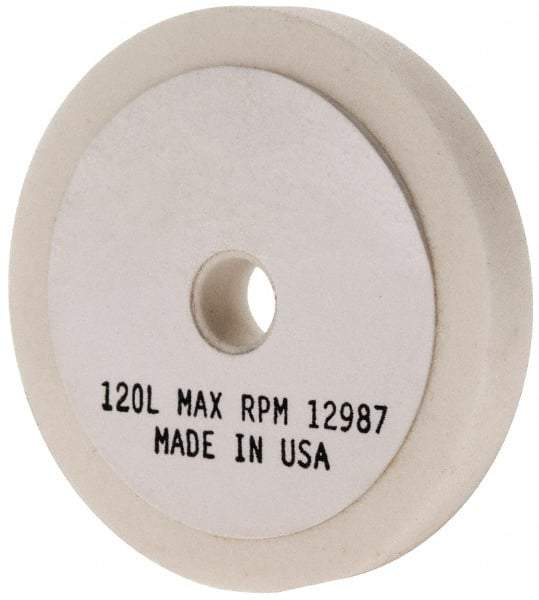 Grier Abrasives - 120 Grit Aluminum Oxide Type 1 Internal Grinding Wheel - 2-1/2" Diam x 3/8" Hole x 3/8" Thick, 12,987 Max RPM, Fine Grade, L Hardness, Vitrified Bond - Benchmark Tooling