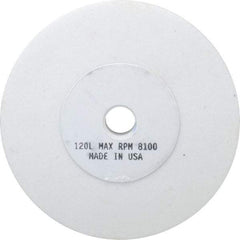 Grier Abrasives - 120 Grit Aluminum Oxide Type 1 Internal Grinding Wheel - 4" Diam x 1/2" Hole x 1/2" Thick, 8,100 Max RPM, Fine Grade, L Hardness, Vitrified Bond - Benchmark Tooling