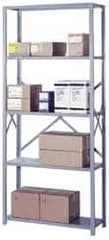 Lyon - 6 Shelf Add-On Open Steel Shelving - 900 Lb Capacity, 36" Wide x 84" High x 18" Deep, Gray - Benchmark Tooling