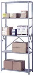Lyon - 8 Shelf Add-On Open Steel Shelving - 900 Lb Capacity, 36" Wide x 84" High x 12" Deep, Gray - Benchmark Tooling