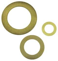 Made in USA - 0.005" Thick, 1" Inside x 1-1/2" OD, Round Shim - 7/8" Screw, Uncoated 360 HH Brass - Benchmark Tooling