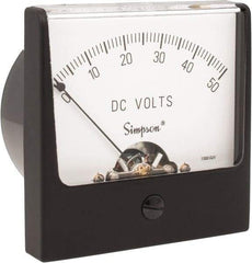 Simpson Electric - Analog, DC Voltmeter, Panel Meter - 60 Hz, 1000 Ohms at 60 Hz, 50 VDC - Benchmark Tooling