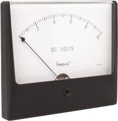 Simpson Electric - Analog, DC Voltmeter, Panel Meter - 60 Hz, 1000 Ohms at 60 Hz, 10 VDC - Benchmark Tooling