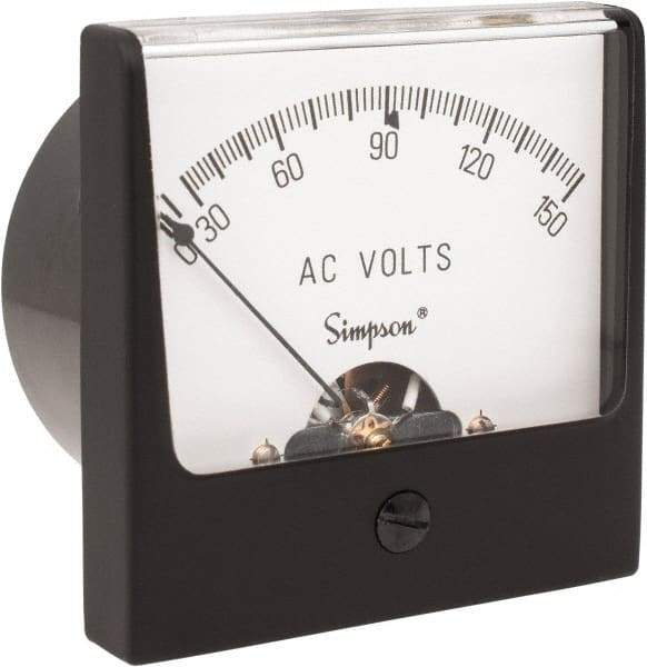 Simpson Electric - Analog, AC Voltmeter, Panel Meter - 60 Hz, 25000 Ohms at 60 Hz, 150 VAC - Benchmark Tooling