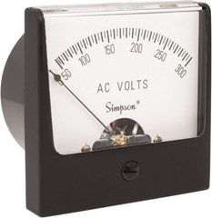 Simpson Electric - Analog, AC Voltmeter, Panel Meter - 60 Hz, 50000 Ohms at 60 Hz, 300 VAC - Benchmark Tooling