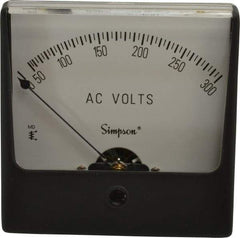 Simpson Electric - Analog, AC Voltmeter, Panel Meter - 60 Hz, 50000 Ohms at 60 Hz, 300 VAC - Benchmark Tooling