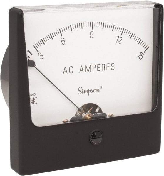 Simpson Electric - Analog, AC Ammeter, Panel Meter - 60 Hz, 0.0025 Ohms at 60 Hz - Benchmark Tooling