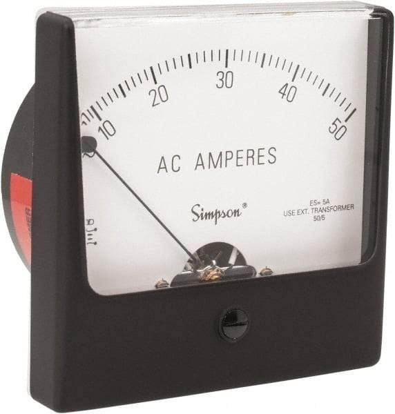 Simpson Electric - Analog, AC Ammeter, Panel Meter - 60 Hz, 0.008 Ohms at 60 Hz - Benchmark Tooling