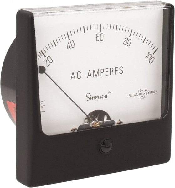 Simpson Electric - Analog, AC Ammeter, Panel Meter - 60 Hz, 0.008 Ohms at 60 Hz - Benchmark Tooling