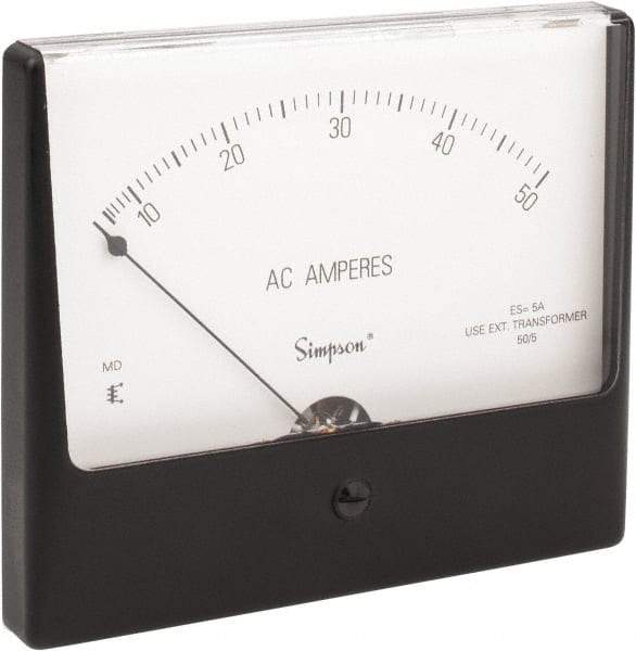 Simpson Electric - Analog, AC Ammeter, Panel Meter - 60 Hz, 0.008 Ohms at 60 Hz - Benchmark Tooling