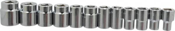 Blackhawk by Proto - 11 Piece 1/2" Drive Socket Set - 6 Points, 3/8" to 1" Range, Inch Measurement Standard - Benchmark Tooling