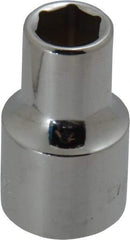 Blackhawk by Proto - 1/2" Drive, Standard Hand Socket - 6 Points, 1-1/2" OAL, Chrome Finish - Benchmark Tooling