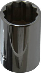 Blackhawk by Proto - 1/2" Drive, Standard Hand Socket - 12 Points, 1-1/2" OAL, Chrome Finish - Benchmark Tooling