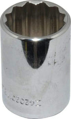 Blackhawk by Proto - 1/2" Drive, Standard Hand Socket - 12 Points, 1-1/2" OAL, Chrome Finish - Benchmark Tooling
