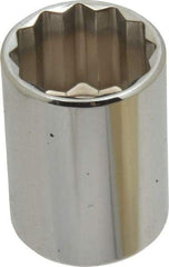 Blackhawk by Proto - 1/2" Drive, Standard Hand Socket - 12 Points, 1-1/2" OAL, Chrome Finish - Benchmark Tooling