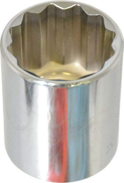 Blackhawk by Proto - 1/2" Drive, Standard Hand Socket - 12 Points, 1-5/8" OAL, Chrome Finish - Benchmark Tooling