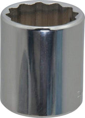 Blackhawk by Proto - 1/2" Drive, Standard Hand Socket - 12 Points, 1-3/4" OAL, Chrome Finish - Benchmark Tooling