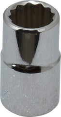 Blackhawk by Proto - 1/2" Drive, Standard Hand Socket - 12 Points, 1-1/2" OAL, Chrome Finish - Benchmark Tooling