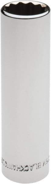 Blackhawk by Proto - 1/2" Drive, Deep Hand Socket - 12 Points, 3-3/32" OAL, Chrome Finish - Benchmark Tooling