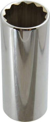 Blackhawk by Proto - 1/2" Drive, Deep Hand Socket - 12 Points, 3-3/32" OAL, Chrome Finish - Benchmark Tooling