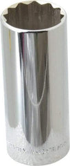 Blackhawk by Proto - 1/2" Drive, Deep Hand Socket - 12 Points, 3-3/32" OAL, Chrome Finish - Benchmark Tooling