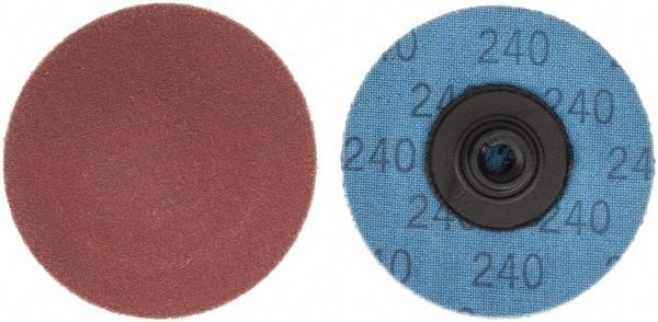 Superior Abrasives - 2" Disc Diam, 240 Grit, Aluminum Oxide Quick Change Disc - Type S Attaching System, Coated, Very Fine Grade - Benchmark Tooling