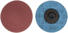 Superior Abrasives - 2" Disc Diam, 240 Grit, Aluminum Oxide Quick Change Disc - Type S Attaching System, Coated, Very Fine Grade - Benchmark Tooling